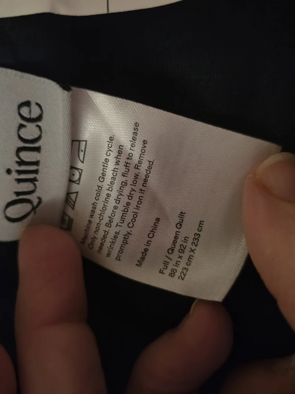 Quince European Linen Cotton Quilt With Shams - Navy - Queen/Full - NWT!